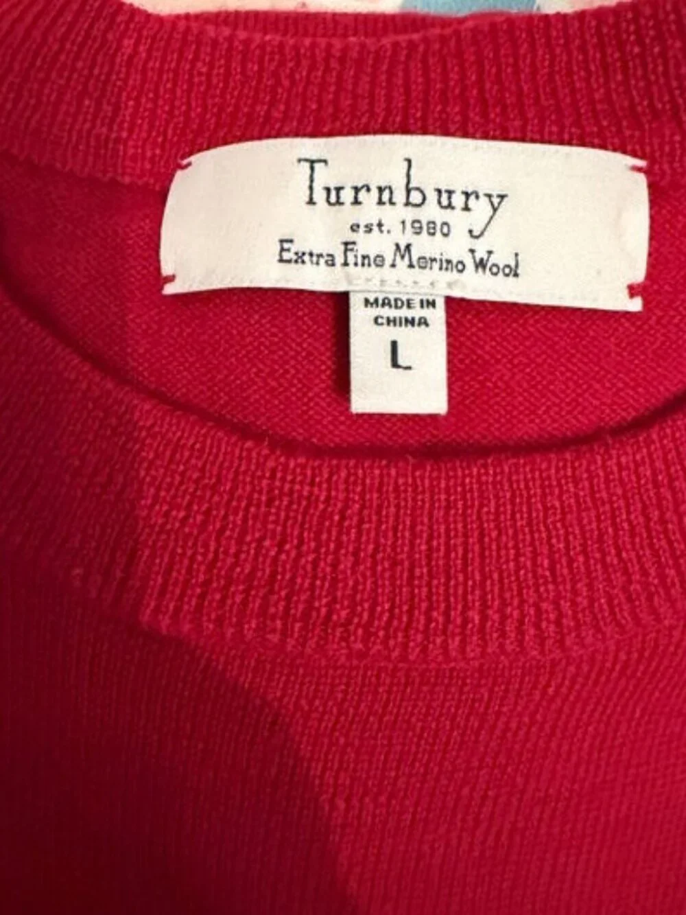 Turnbury Extra Fine Merino Wool Sweater Mens Size L Ribbed Preppy Red Pullover